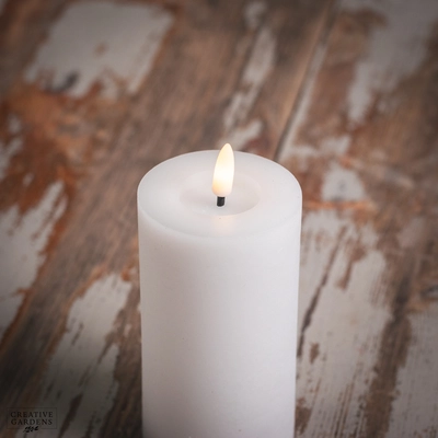 LED Wick Candle 15cm  - White - image 2