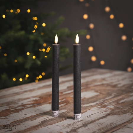 LED Wick Dinner Candle 2pk  - Grey - image 1