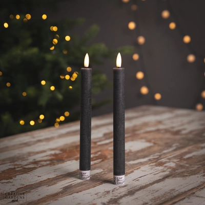 LED Wick Dinner Candle 2pk  - Grey