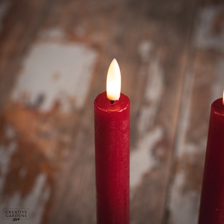 LED Wick Dinner Candle 2pk  - Red - image 2