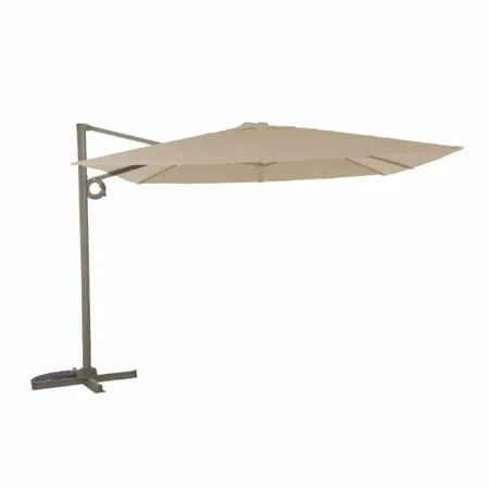Leisuregrow Deluxe 3m Square Cantilever Parasol Taupe