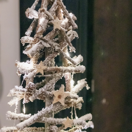 Lumineo Micro LED Snowy Rattan Tree - Warm White - image 4