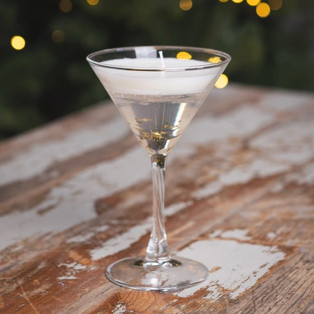 Martini Glass Gel Candle with Gold Star Glitter Decoration - image 1
