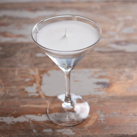 Martini Glass Gel Candle with Gold Star Glitter Decoration - image 2