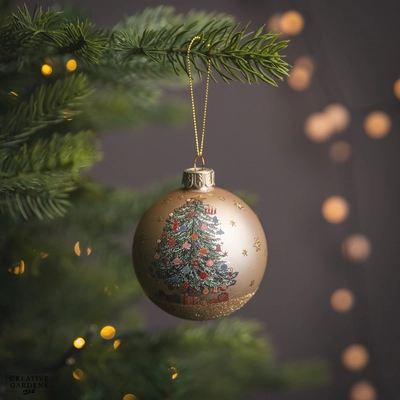 Matt Gold Nostalgia Tree Glass Ball