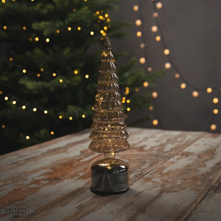 Micro LED Amber Rotating Glass Tree - 34cm - 15L Warm White - image 2