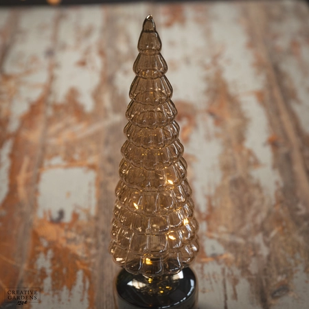 Micro LED Amber Rotating Glass Tree - 34cm - 15L Warm White - image 3