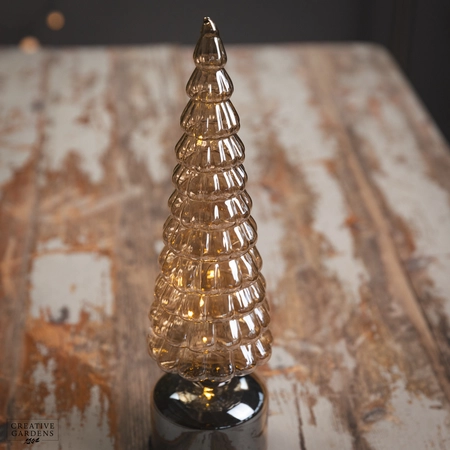 Micro LED Amber Rotating Glass Tree - 34cm - 15L Warm White - image 4