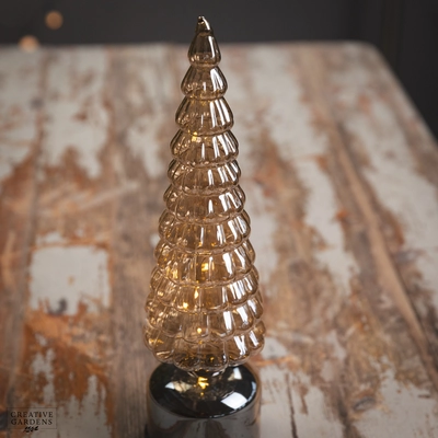 Micro LED Amber Rotating Glass Tree - 34cm - 15L Warm White - image 4