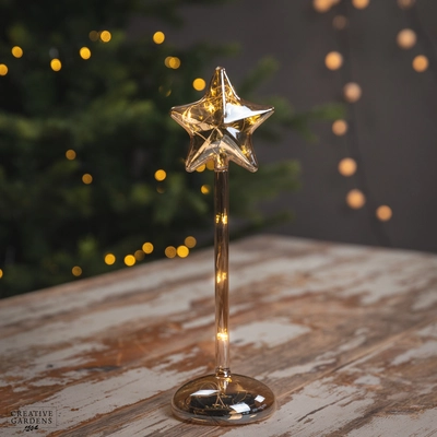 Micro LED Amber Star Glass 29cm