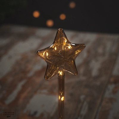 Micro LED Amber Star Glass 29cm - image 5