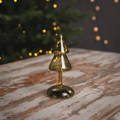 Micro LED Amber Tree Glass 19cm