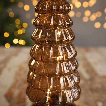Micro LED Rotating Tree Glass 34cm - Brown - image 3