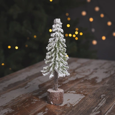 Mini Tree Snowy Indoor Decoration - Green & White - 25cm