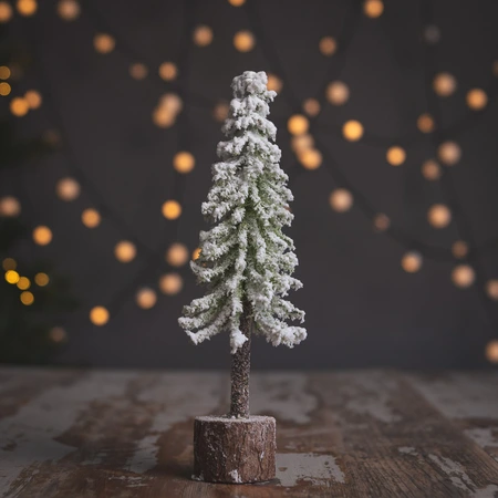 Mini Tree Snowy Indoor Decoration - Green & White - 25cm - image 2