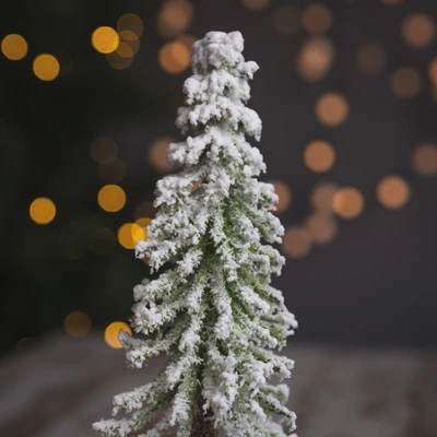 Mini Tree Snowy Indoor Decoration - Green & White - 25cm - image 3