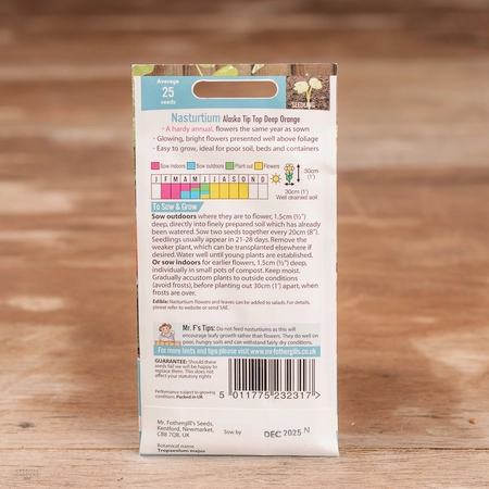 Nasturtium Alaska Tip Top Deep Orange - image 2