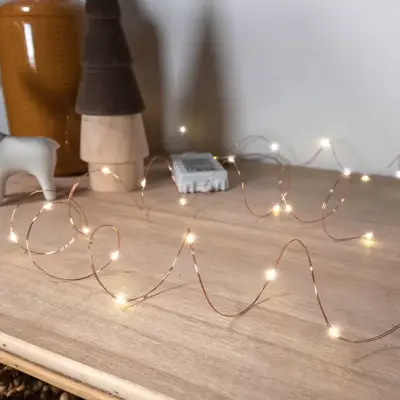 Noma 50 Fit & Forget Battery Copper String Lights - Warm White - image 1