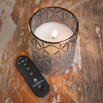 Noma Alderbrook Crystal Glass Holder with Ivory Candle - 12cm