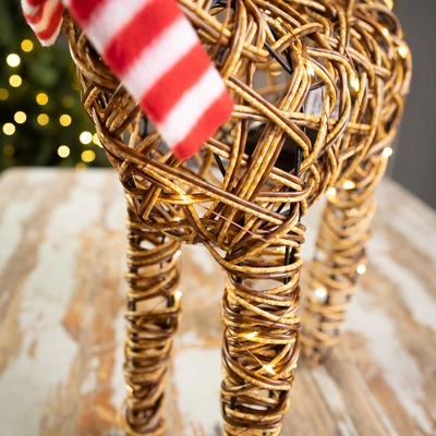 Noma Brown Wicker Rudolph with 80 LEDs - 70cm