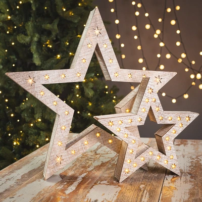 Noma Rustic Wooden Star Lights