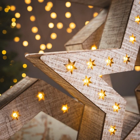 Noma Rustic Wooden Star Lights