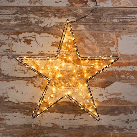 Noma Warm White 3D Black Star 160 LEDs - 35cm