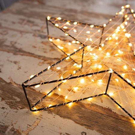 Noma Warm White 3D Black Star 160 LEDs - 35cm