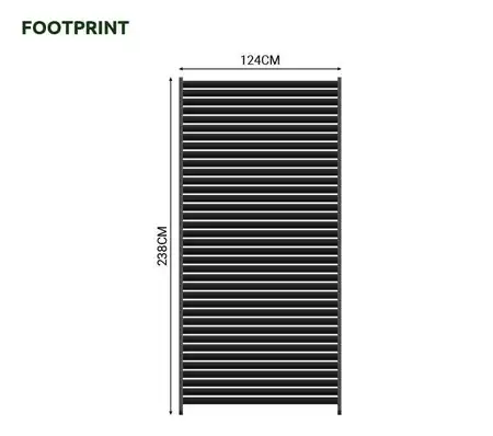 Nova Titan Aluminium Side Wall - 1.33m - Grey