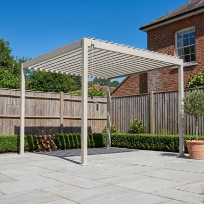 Nova Titan Aluminium Pergola - 3m x 3m - Pebble
