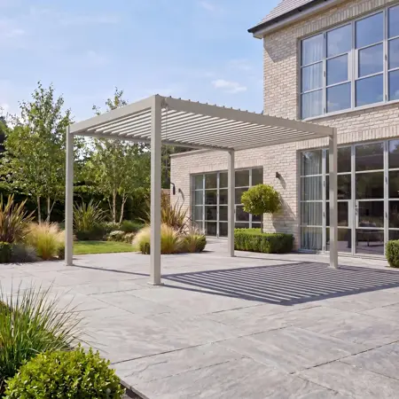 Nova Titan Aluminium Pergola - 4m x 3m - Pebble