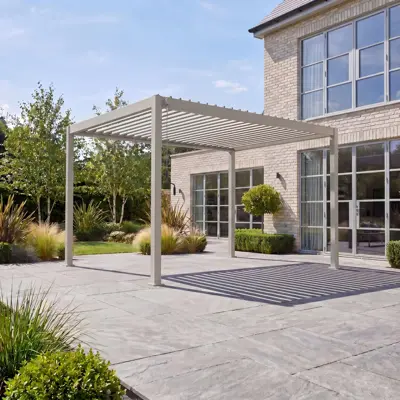 Nova Titan Aluminium Pergola - 4m x 3m - Pebble