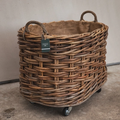 Oval Wheeled Basket with Ear Handles - Large - image 8