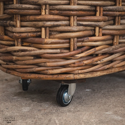 Oval Wheeled Basket with Ear Handles- Small - image 2