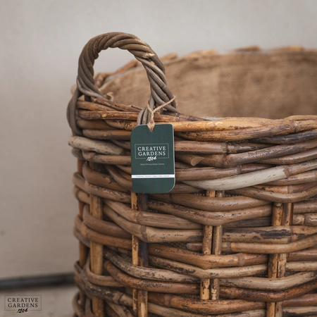 Oval Wheeled Basket with Ear Handles- Small - image 3