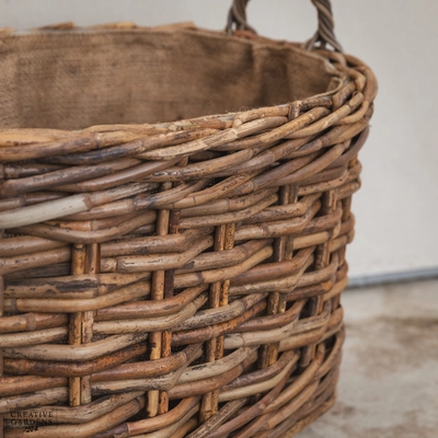 Oval Wheeled Basket with Ear Handles- Small - image 5