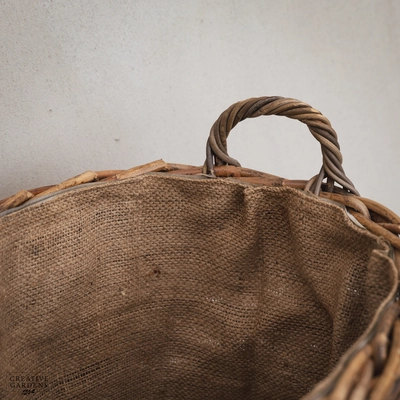 Oval Wheeled Basket with Ear Handles- Small - image 8