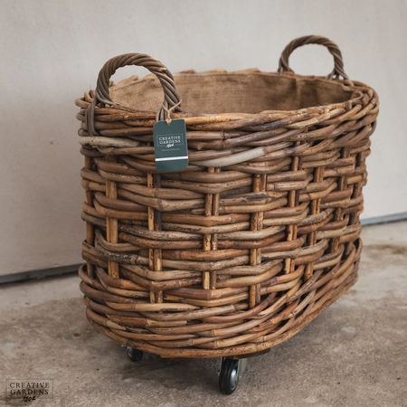 Oval Wheeled Basket with Ear Handles- Small - image 9