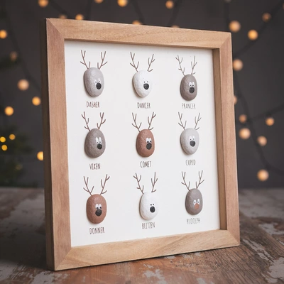 Pebble Reindeer Plaque - 25cm x 25cm - image 2