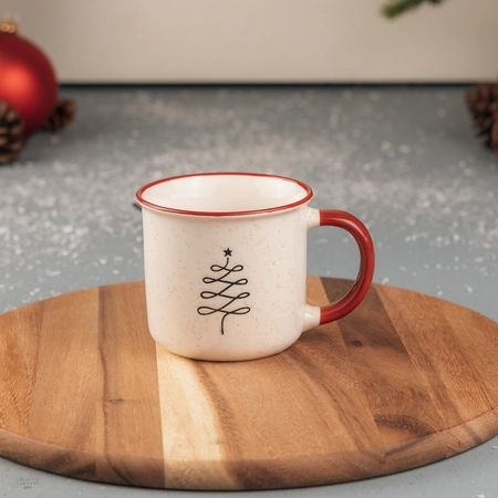 Porcelain Mug with Lined Tree