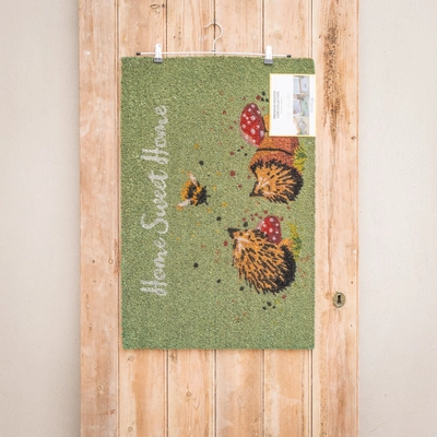 Premium Sage Brillo Barb & Bumble Printed Coir Mat - 75cm x 50cm