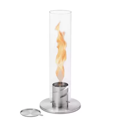 Large SPIN Table-Top Fireplace - Silver - image 1