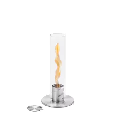 Small SPIN Table-top Fireplace - Silver