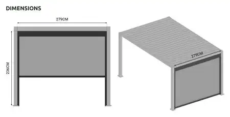 Pull Down Screen for Nova Titan 3m Pergolas