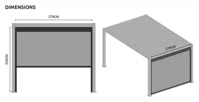 Pull Down Screen for Nova Titan 3m Pergolas