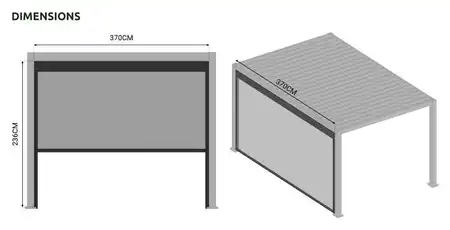 Pull Down Screen for Nova Titan 4m Pergolas