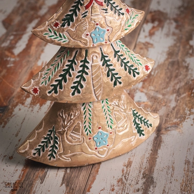 Resin Gold Tree with Alpine Pattern Ornament - image 2