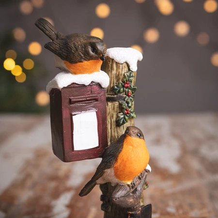 Robins on Post Box Ornament - image 2
