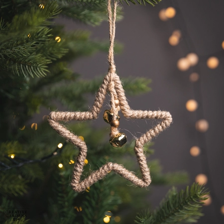 Rope Star with Bells 15Cm