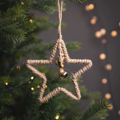 Rope Star with Bells 15Cm
